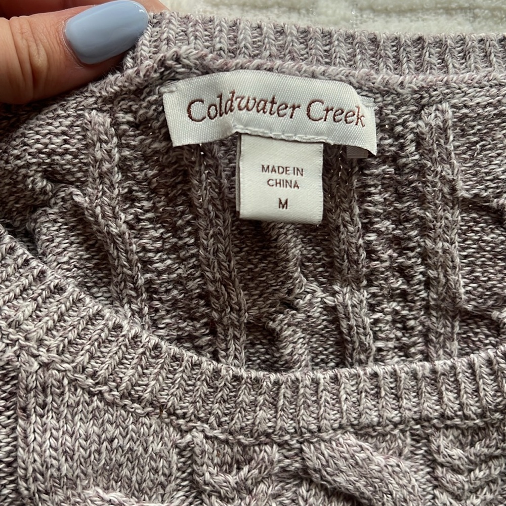 Cable Knit Gray Sweater - Picture 2 of 3